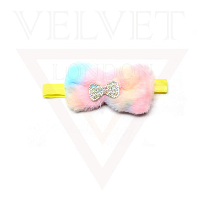 Baby Headbands Hair Band Ribbon Furry Girls Headwear Bow Lace Elastic HairBands