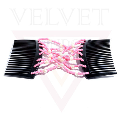 Hair Double Clips Beads Pearl Hair Comb Slides Magic Hair Combs Stretchy Clip UK