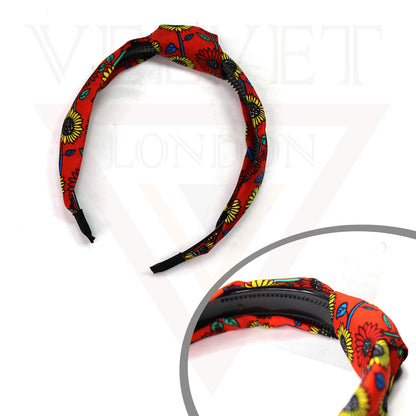 Fabric Headbands Hair Bands Flower Print Elastic Head Wrap Cute Knot Hair Hoop