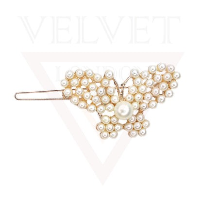 Hair Clips Bride Diamond Pearl Crystal Hair Pins Wedding Metal Slide Clips