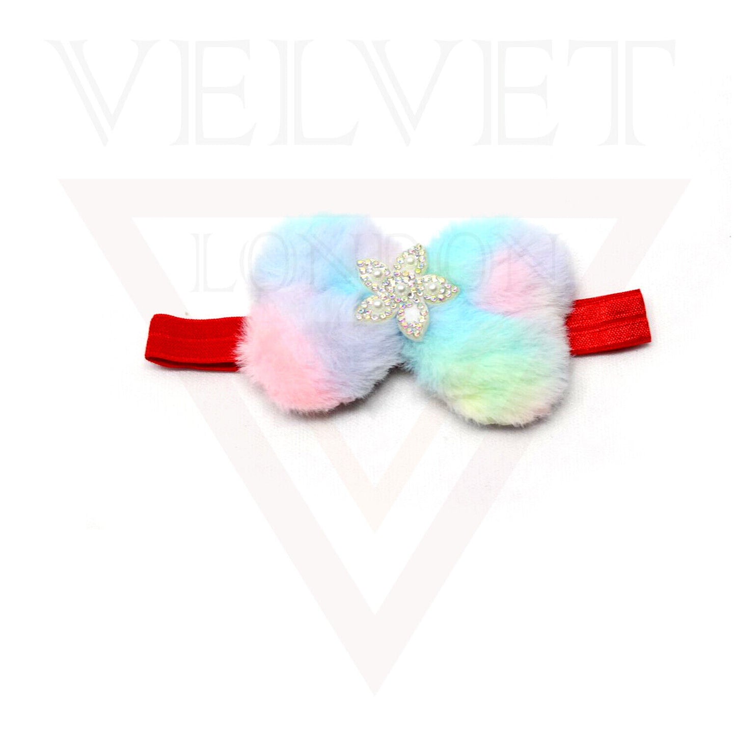 Baby Headbands Hair Band Ribbon Furry Girls Headwear Bow Lace Elastic HairBands