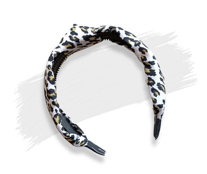 Girls Leopard Print Chiffon Wide Kids Hair Bands Knotted Headband Lady Hair Hoop