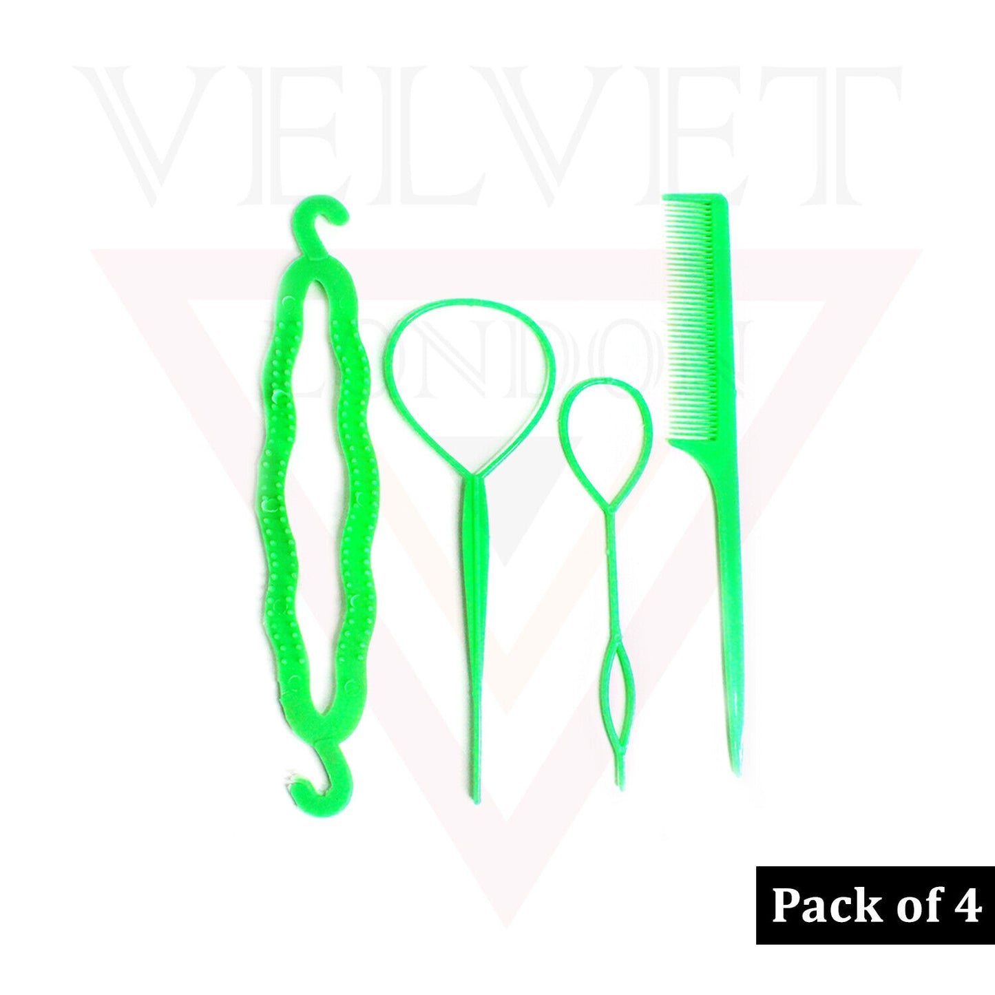 4Pcs Hair Bun Maker Styling Tools Hair Braid Ponytail Loop Maker Topsy Tools