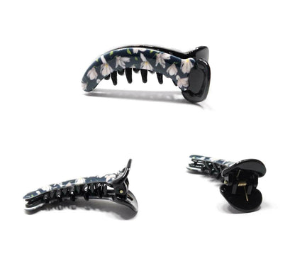 Non-slip Floral Mirchi Clips Flower Print Banana Clip Fishtail Ponytail Holder 