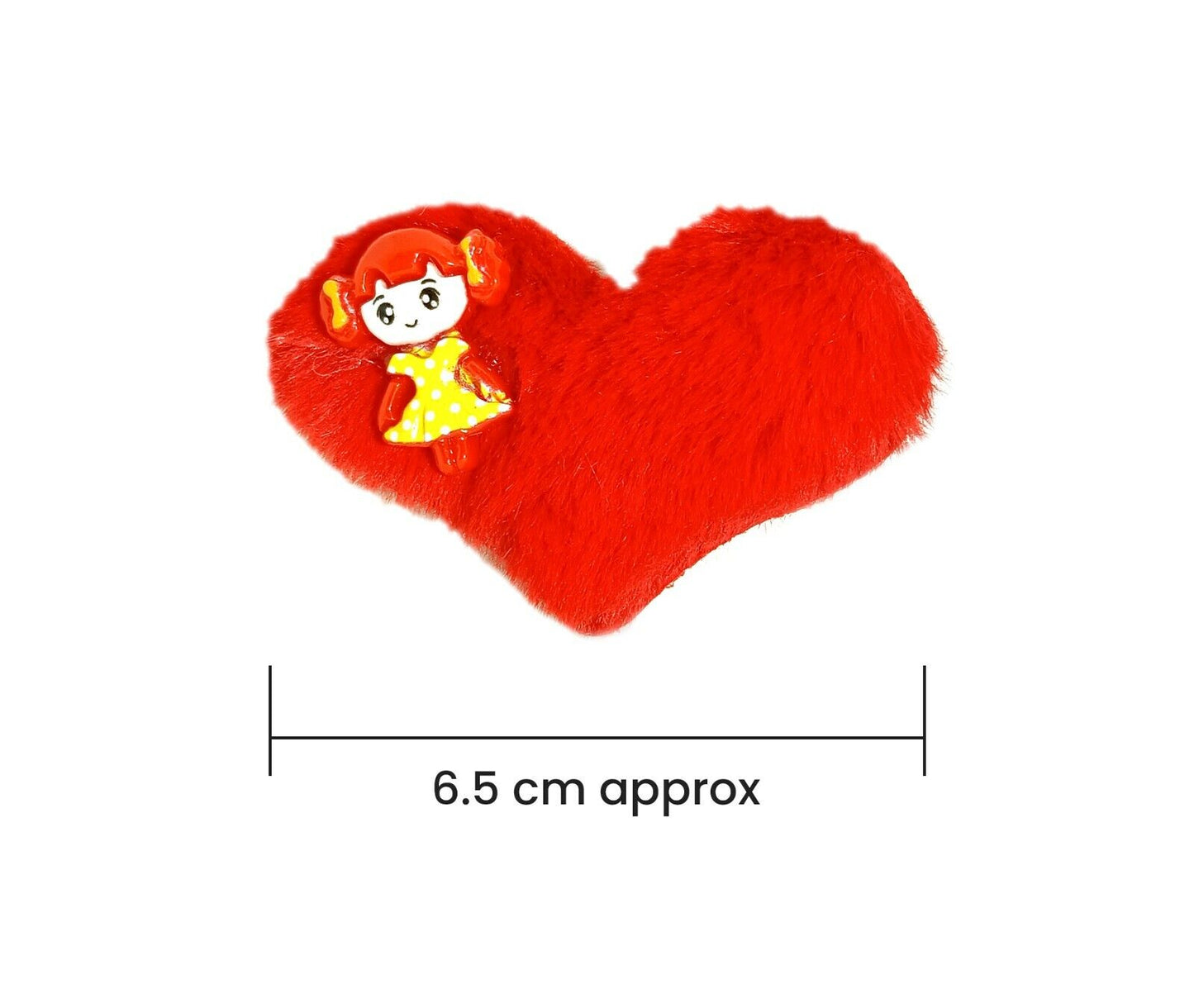 Heart Hair Clips Pom Pom Fur Furry Alligator Snap Barrette Hairpin For Girls
