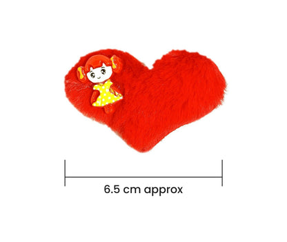 Heart Hair Clips Pom Pom Fur Furry Alligator Snap Barrette Hairpin For Girls