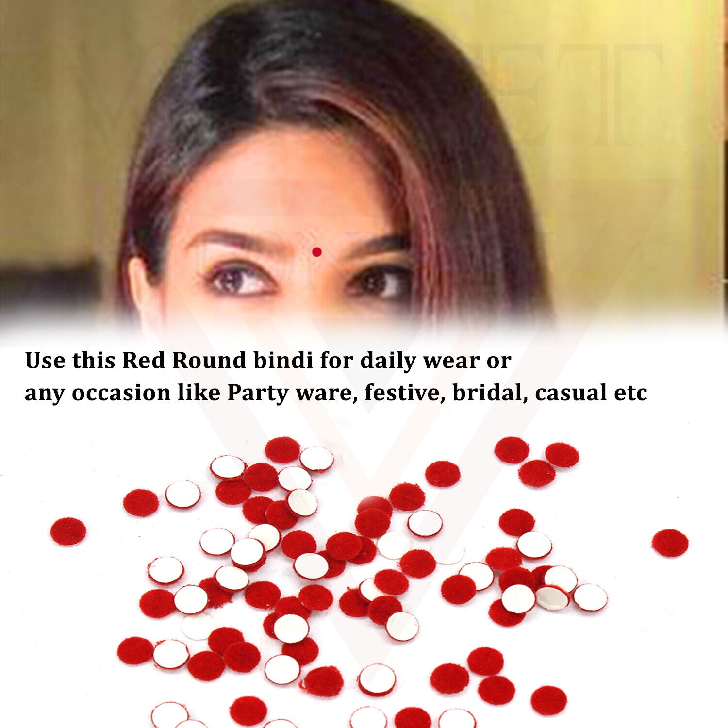 3x Red Round Bindi Indian Fore Head Sticker Wedding Party Tikka Chandla