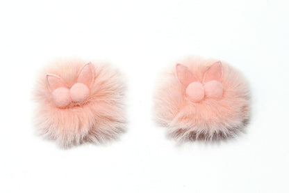 2x Baby Plush Hair Clip Soft Faux Fur Barrette Crocodile Clips Slide Snap Pin