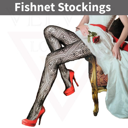 Sexy  Sheer Fishnet Tights High Waist Mesh Pantyhose Patterned Stocking Black