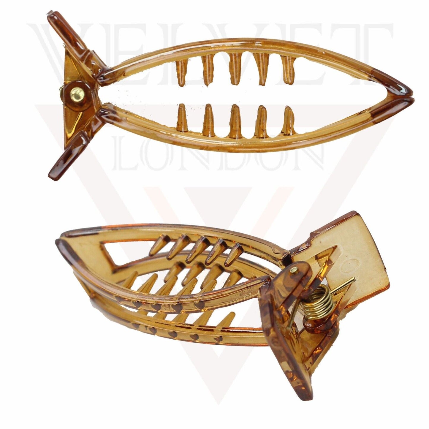 Banana Mirchi Hair Clips Transparent Comb Non-slip Ponytail Holder Clamp Grip