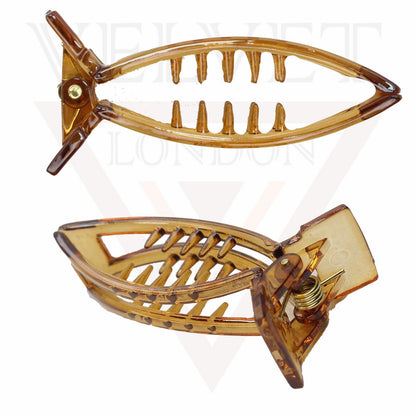 Banana Mirchi Hair Clips Transparent Comb Non-slip Ponytail Holder Clamp Grip