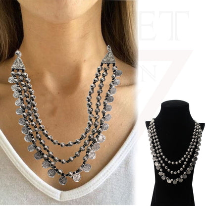 Multi Layer Necklace Beads Antique Oxidized Traditional Boho Choker Jewellery
