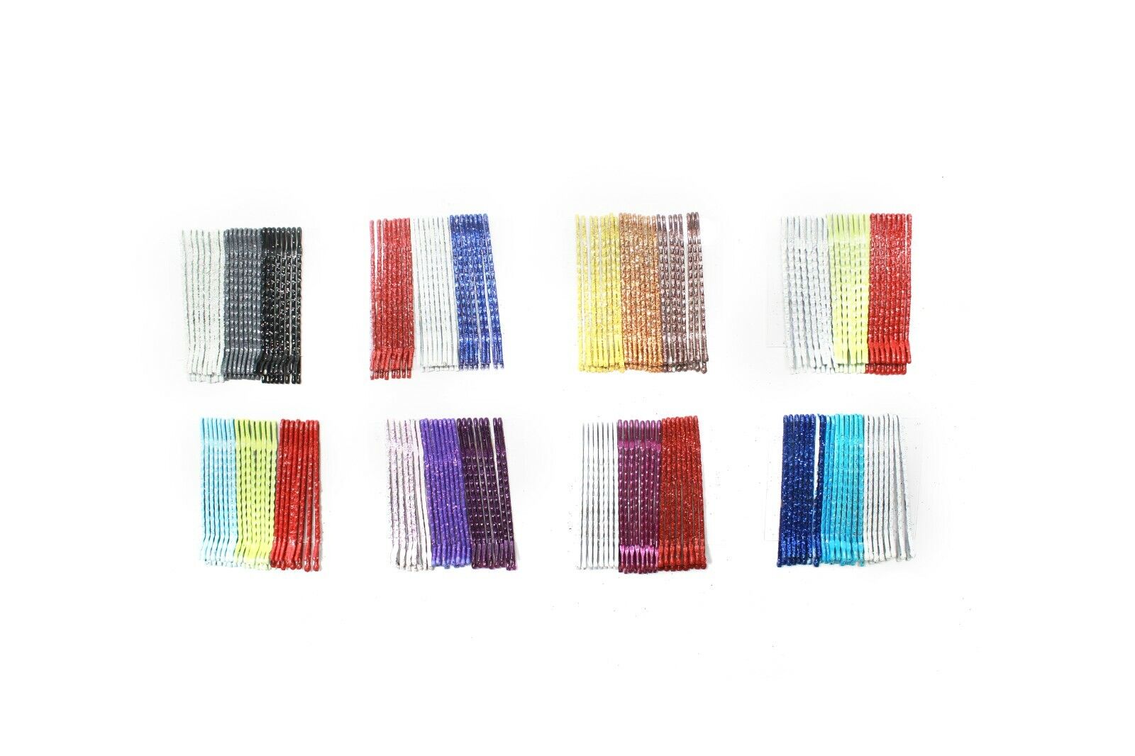 24 Glitter Hair Grip Kids 5.5cm Shaded Colour Sliders Sleepies Hair Pins Baby