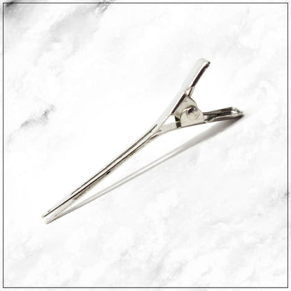 30pcs Silver Hair Crocodile Clip Metal Saloon Alligator Section Clip Barrette