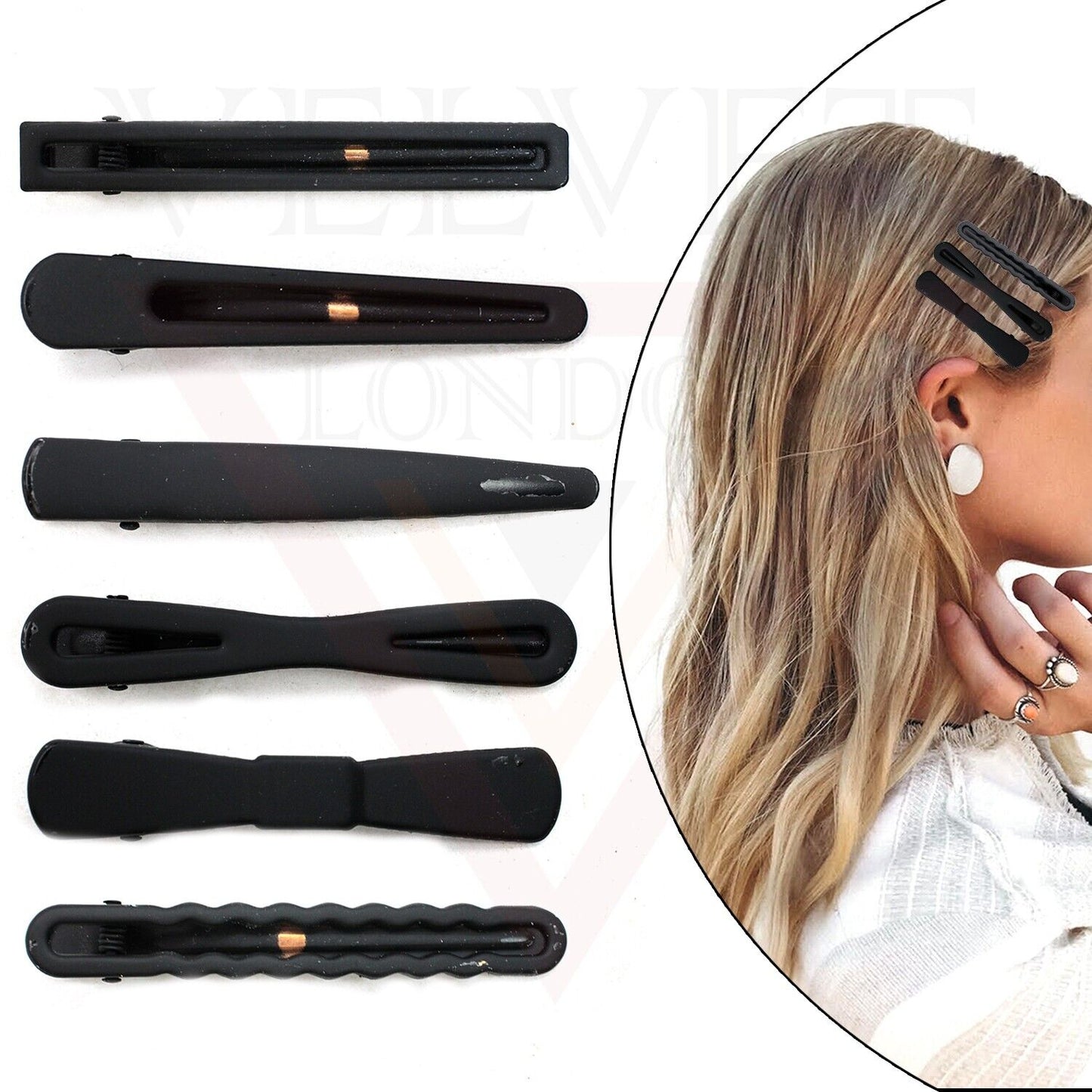 Hair Clips Hair Clamp 18Pcs Matte Metal Styling Salon Crocodile Hair Clips Grips