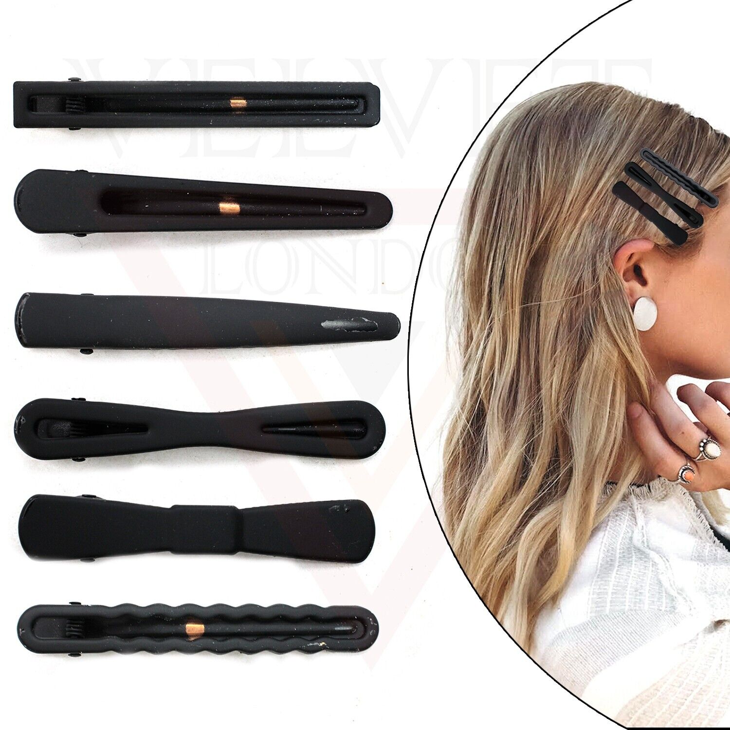 Hair Clips Hair Clamp 18Pcs Matte Metal Styling Salon Crocodile Hair Clips Grips