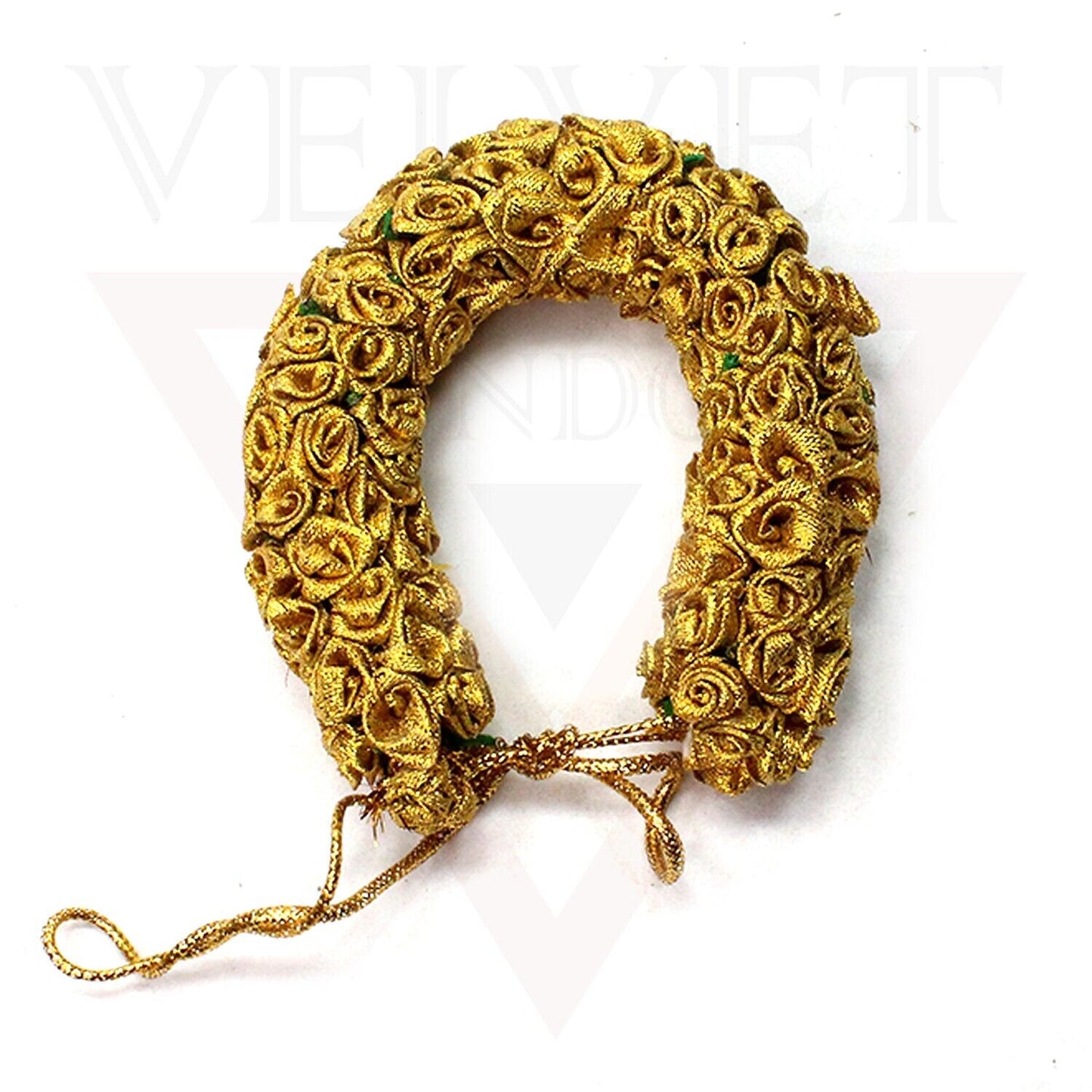 Golden Artificial Floral Hair Gajra Hair Bun Maker Juda Hair Styling Bun Wrap