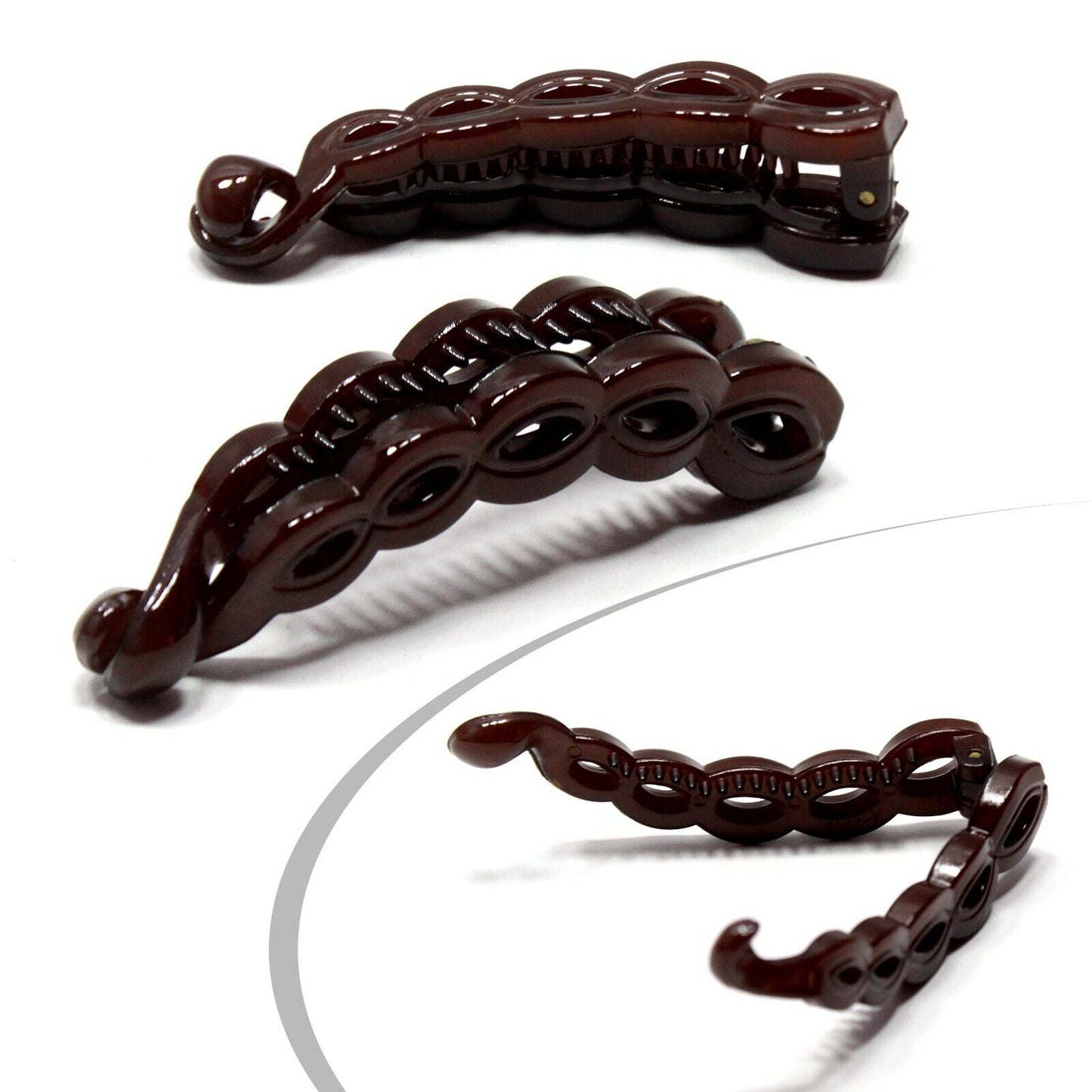 Twist Banana Hair Clip Glossy Claw Non-slip Fishtail Ponytail Holder French Clip