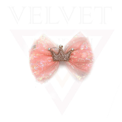 Glitter Crown Bows Ribbon Hair Bows Clips Pins Hair Slides Barrattes For Girls