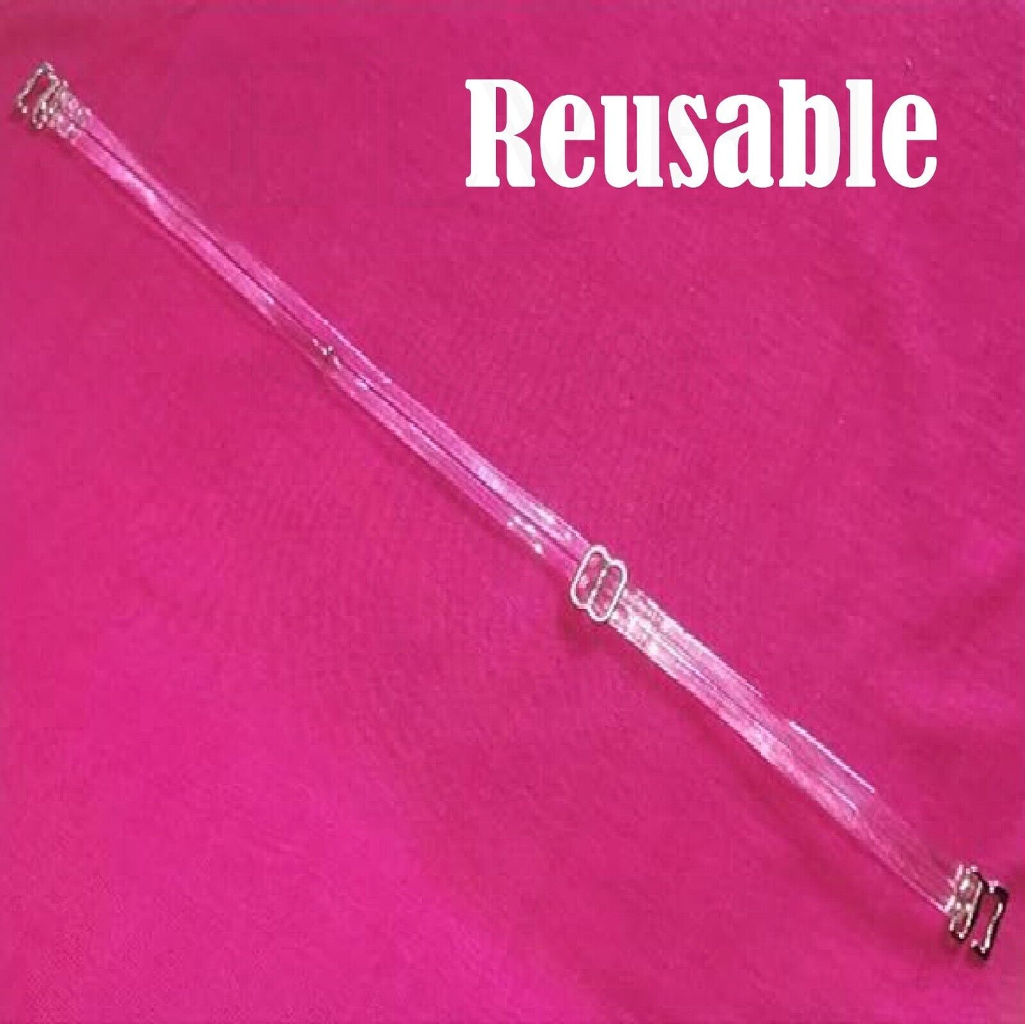 Transparent Bra Strap Invisible Thick Elastic Clear Adjustable Metal Hook New UK