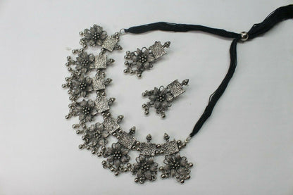 Tribal Antique German Silver Oxidized Traditional Necklace Boho Choker Ethnic UK