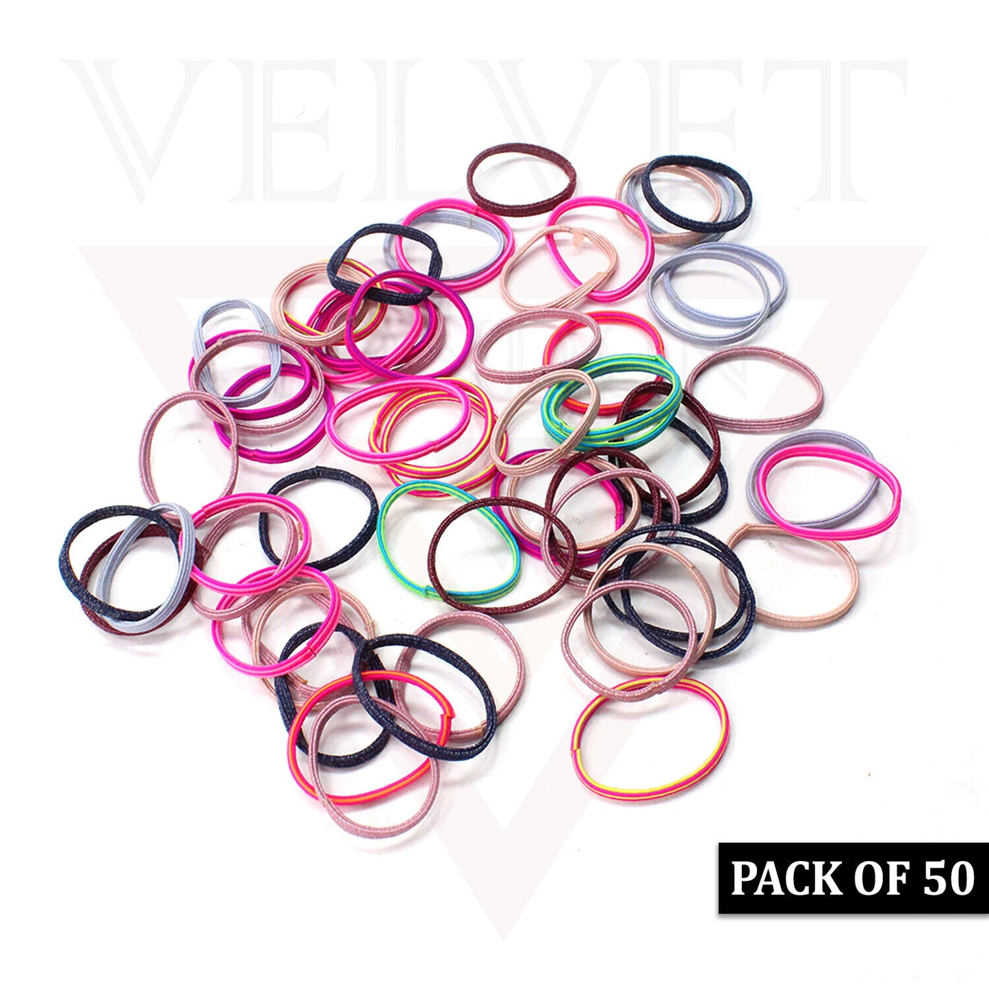 50x Colourful Rubber Bands Children Elastic Hair Bands Rope Hair Ties Ponytail 
