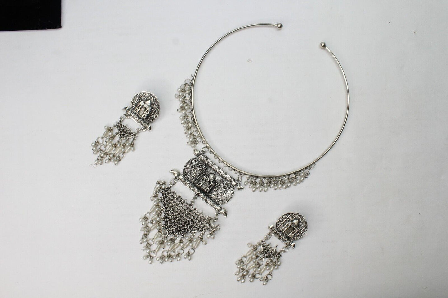 Tribal Antique German Silver Oxidized Traditional Necklace Boho Choker Ethnic UK