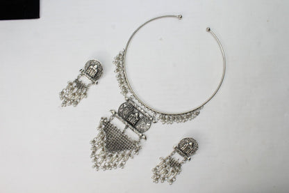 Tribal Antique German Silver Oxidized Traditional Necklace Boho Choker Ethnic UK