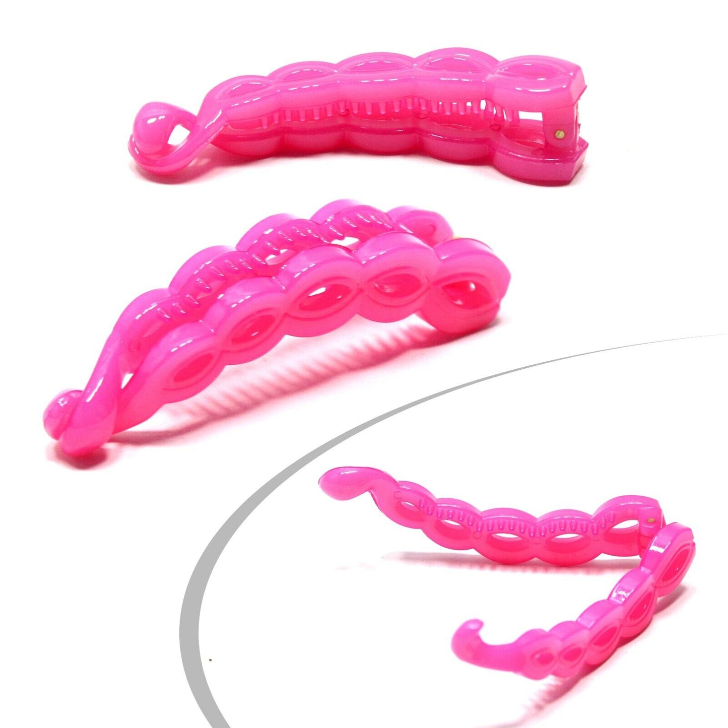 Twist Banana Hair Clip Glossy Claw Non-slip Fishtail Ponytail Holder French Clip
