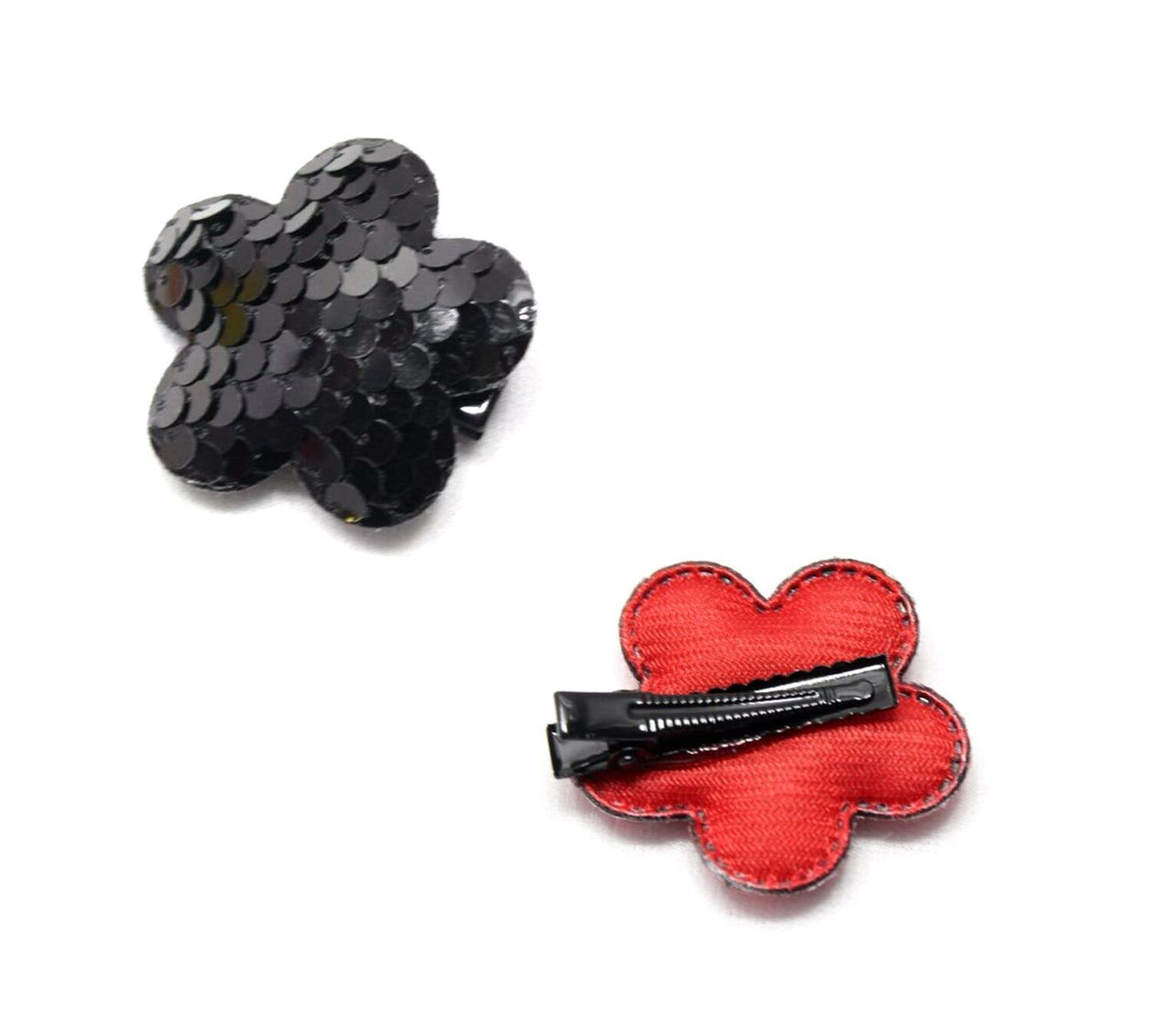 Flower Hairpins Cute Glitter Clips Metal Snap Barrettes Sparkly Hair Clips