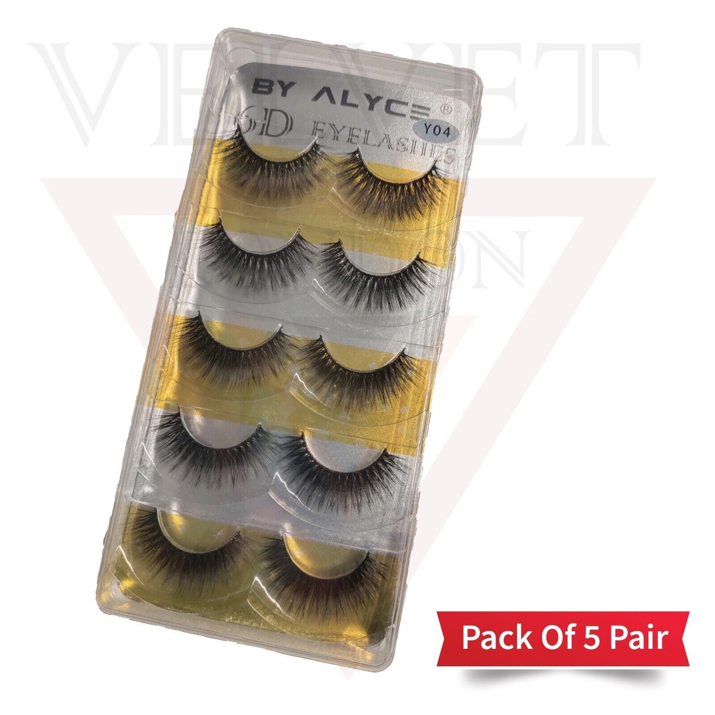 6D False Eyelashes Natural Look Extensions Cat Reusable Fake Eyelashes (5 Pairs)