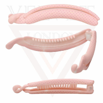 Banana Clips Hair Clamp Matte Dotted Twist Hair Clips Pins Comb Ponytail Holder