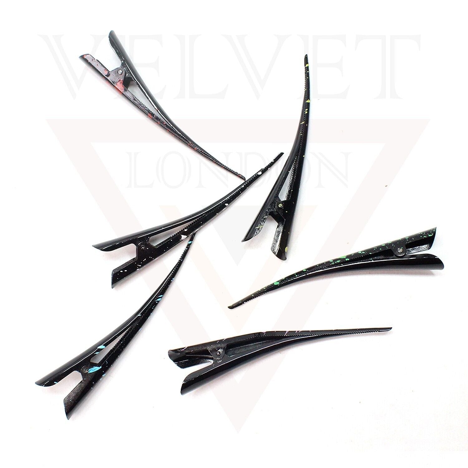 3x Duckbill Hair Clips Assorted Design Metal Crocodile Barrettes Teeth Clips 