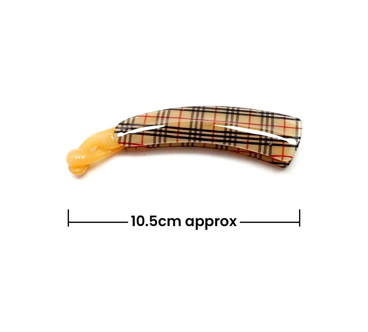 Chex Print Tort Twist Banana Clip Fish Clip Non-slip Fishtail Ponytail Holder