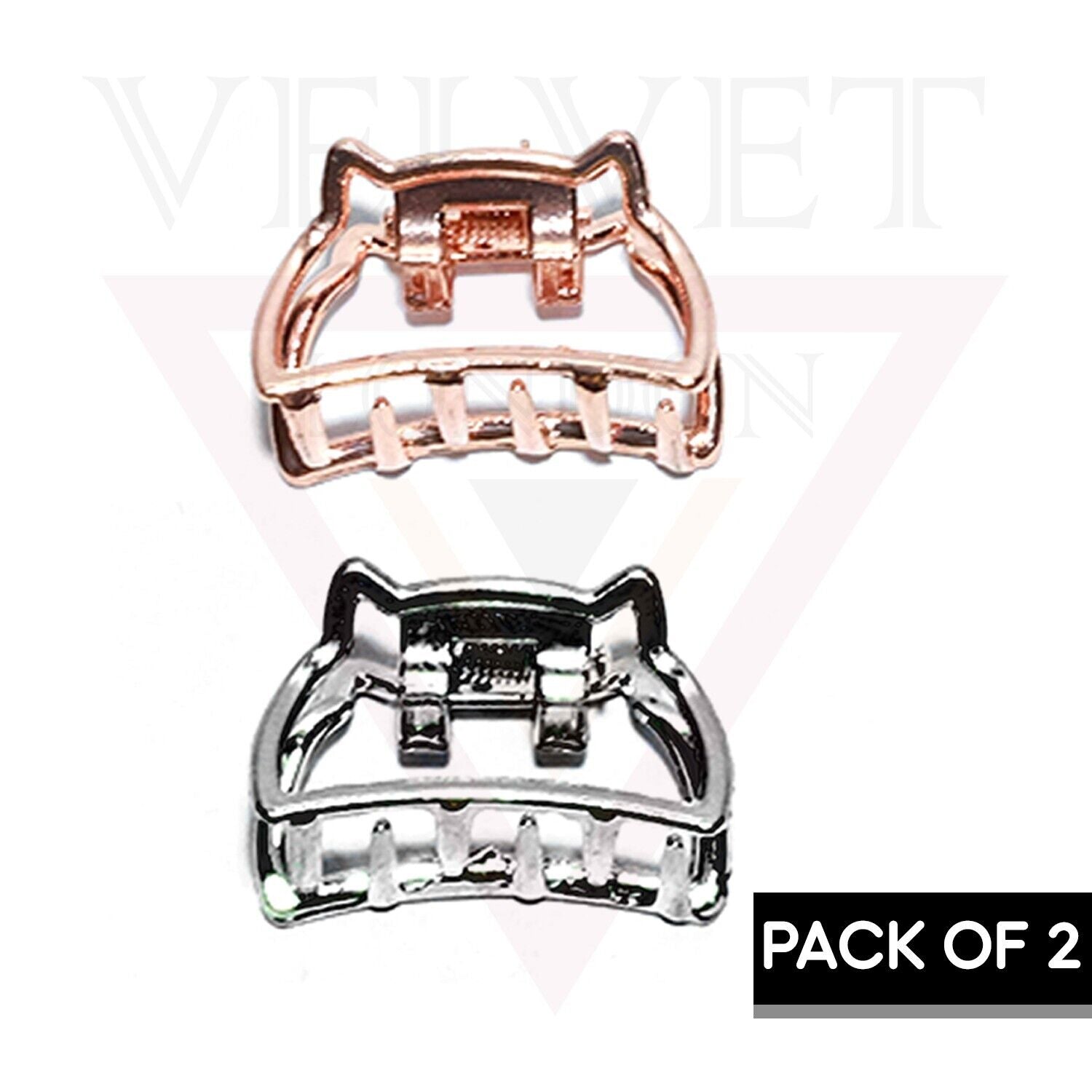 2x Mini Cat Hair Claw Non-Slip Hair Jaw Clips Clamp Butterfly Claws Hair Pins