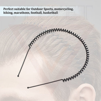 Metal Headbands Black Wavy Hair Band Spring Hair Hoop Black Unisex Men Women