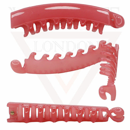 Banana Hair Clips Dark Square Barley Twist Fishtail Comb Ponytail Holder Grips