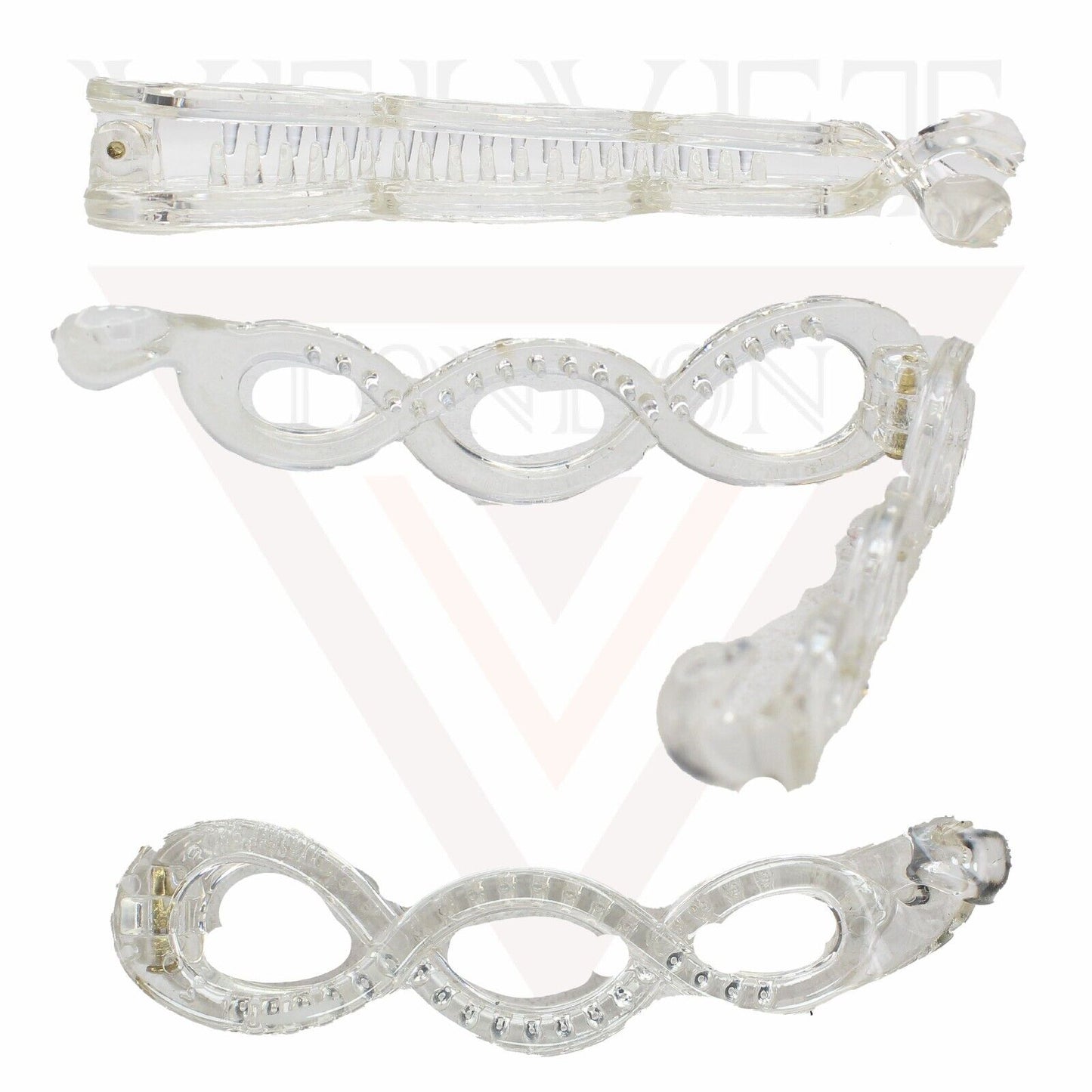 Banana Clip Hair Clamp Clear Infinity Hair Pins Ponytail Holder Twist Hair Clips