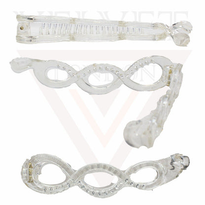 Banana Clip Hair Clamp Clear Infinity Hair Pins Ponytail Holder Twist Hair Clips