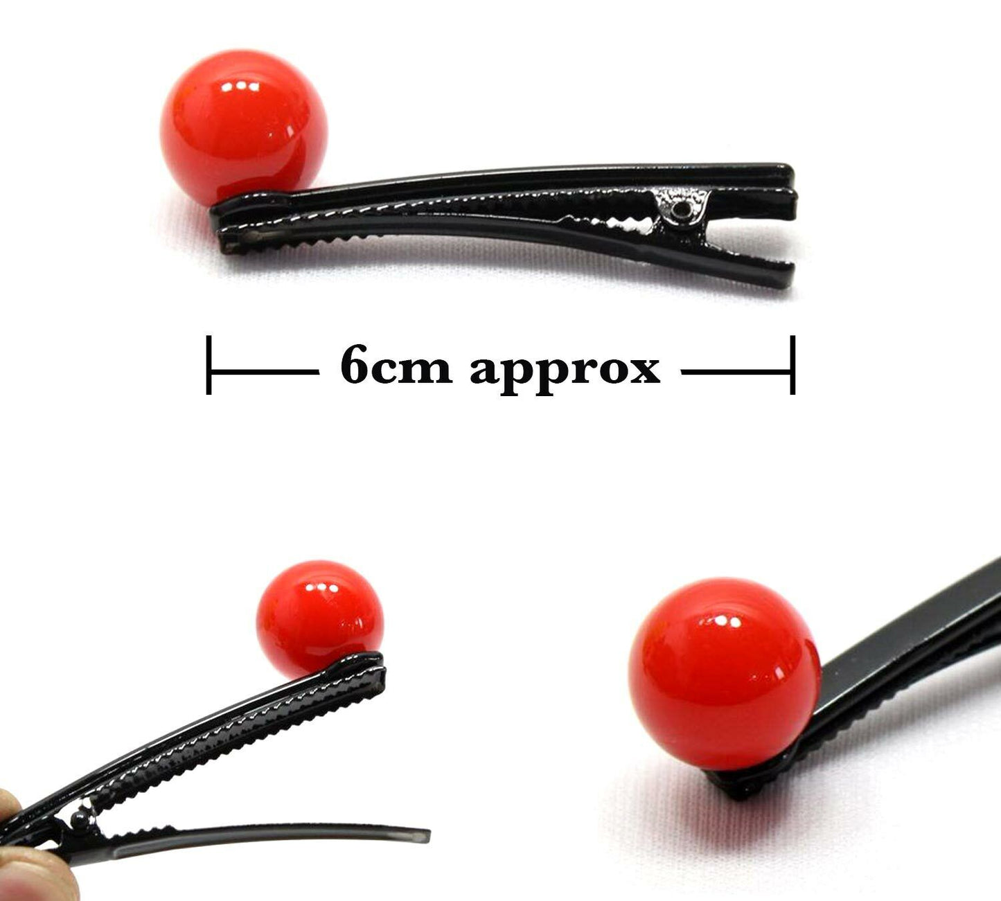 Crocodile Hair Clips With Colorful Marble Ball Brooch for Party Travel Festival