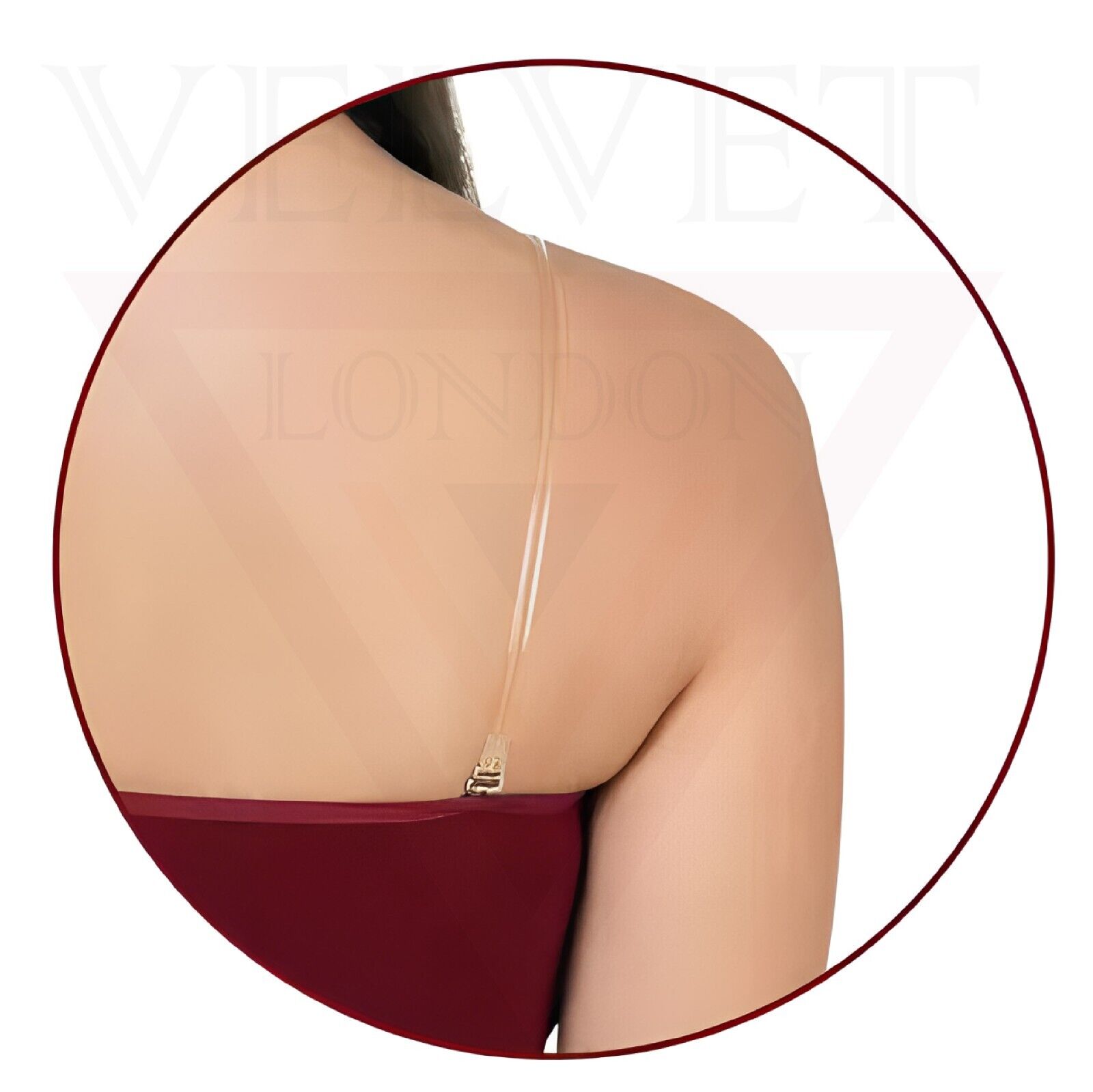 Transparent Bra Strap Invisible Thick Elastic Clear Adjustable Metal Hook New UK