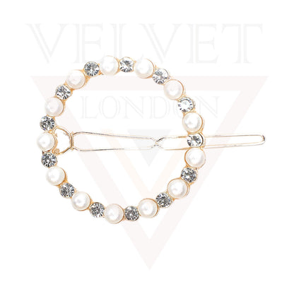 Hair Clips Bride Diamond Pearl Crystal Hair Pins Wedding Metal Slide Clips