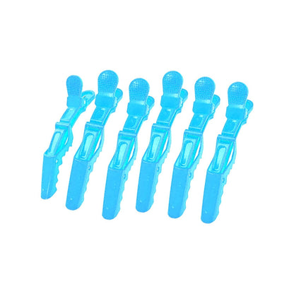 6Pcs Sky Blue Alligator Clips for Hair, Crocodile Salon Sectioning Clamps Clip