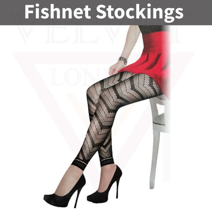 Sexy  Sheer Fishnet Tights High Waist Mesh Pantyhose Patterned Stocking Black