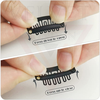 20x Black Extensions Wigs Clips 6 Teeth Clips Snap Clips Pins Hair Accessories