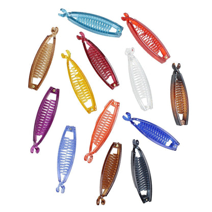 Banana Clip Transparent Non-Slip Fishtail Ponytail Holder Hair Clips Clamp Comb