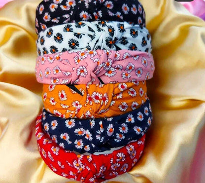 Fabric Headbands Hair Bands Flower Print Elastic Head Wrap Cute Knot Hair Hoop