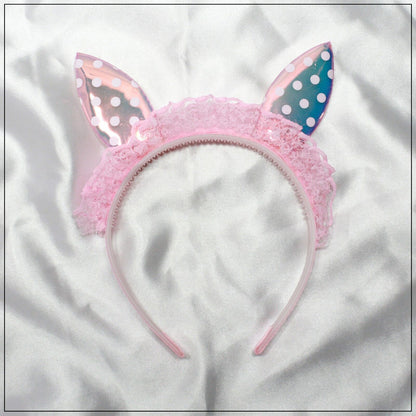 Partywear Rabbit Ear Hair Band Headbands Babie Non-Slip Fabric Ribbon Hair Hoop 