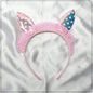 Partywear Rabbit Ear Hair Band Headbands Babie Non-Slip Fabric Ribbon Hair Hoop 