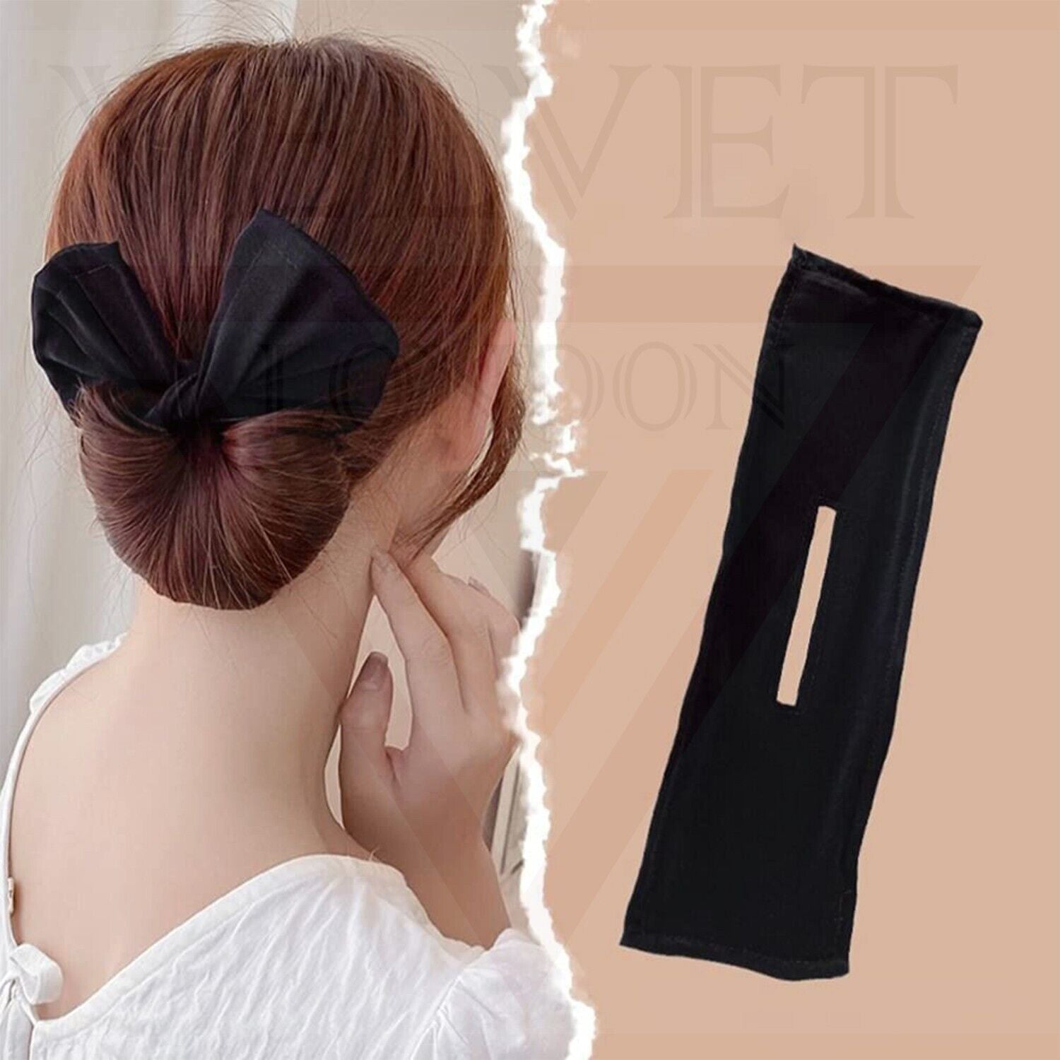 3x Hair Bun Maker Black Headband Magic French Twister Knotted Wire Bow Former